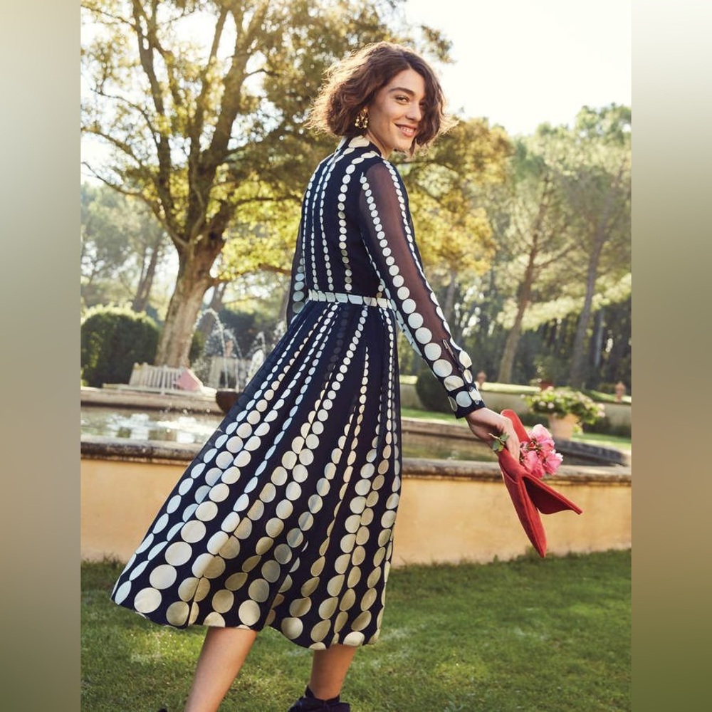Boden Polka Dot Midi Dress